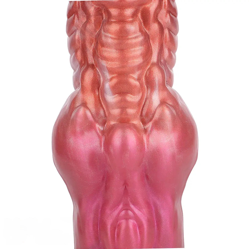 9.76in Knotted Monster Animal Double Layer Silicone Dildo For Stimulation