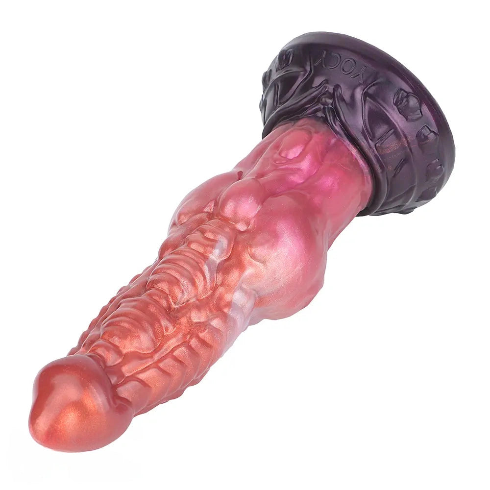 9.76in Knotted Monster Animal Double Layer Silicone Dildo For Stimulation
