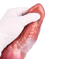 9.76in Knotted Monster Animal Double Layer Silicone Dildo For Stimulation