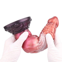 9.76in Knotted Monster Animal Double Layer Silicone Dildo For Stimulation