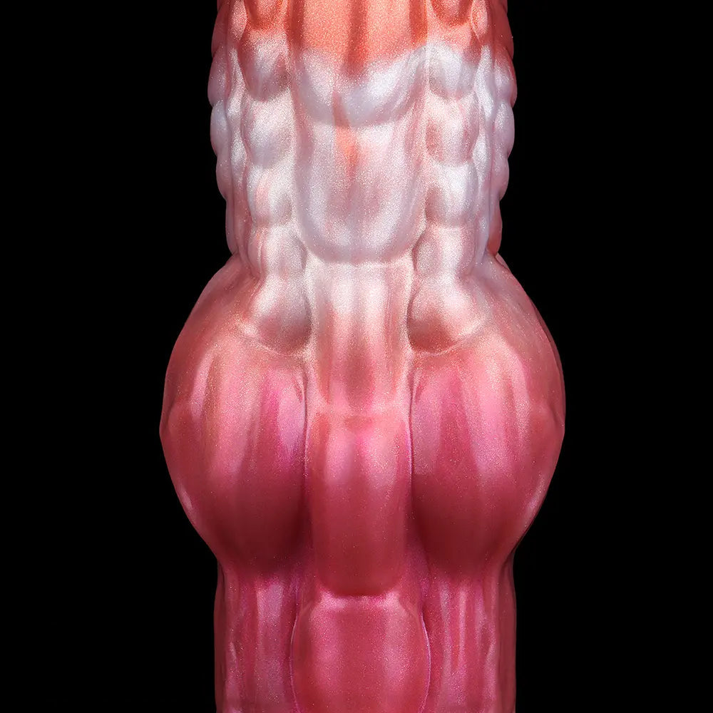 9.76in Knotted Monster Animal Double Layer Silicone Dildo For Stimulation
