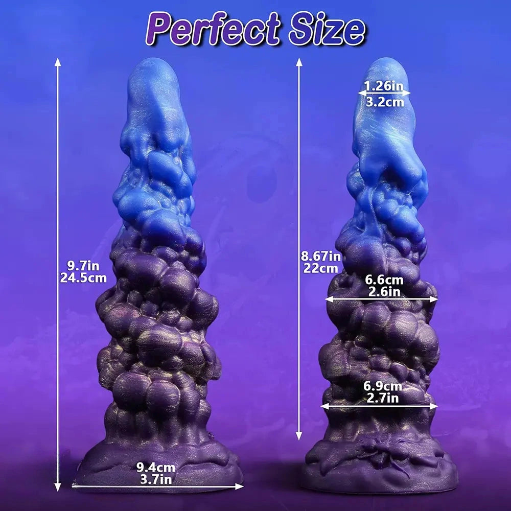 9.7in Monster Fantasy Silicone Big Dildo With Powerful Suction Cup