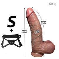9.84in 11.02in 11.81in Strap on Soft Realistic Big Cock Dildo Easy to Clean