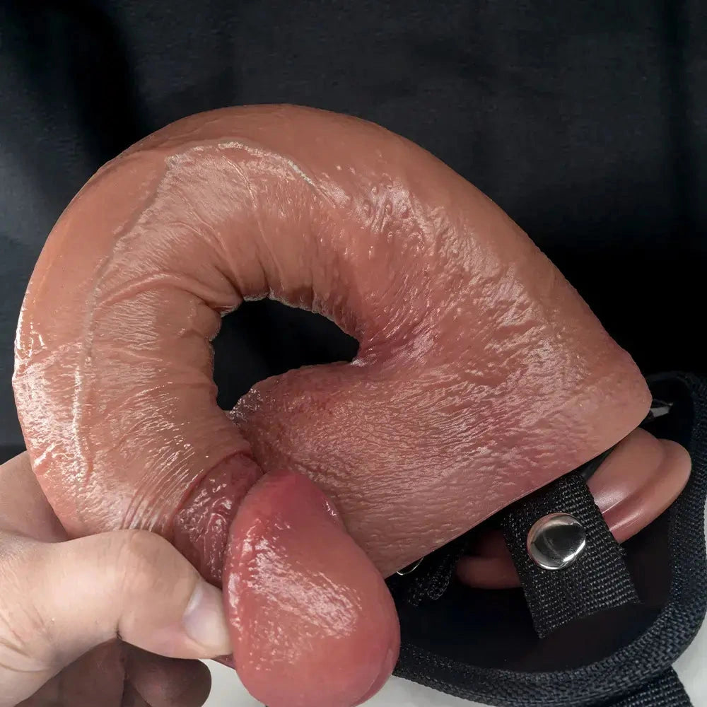 9.84in 11.61in Realistic Curved Silicone Strap on Dildo For Comfortable Love