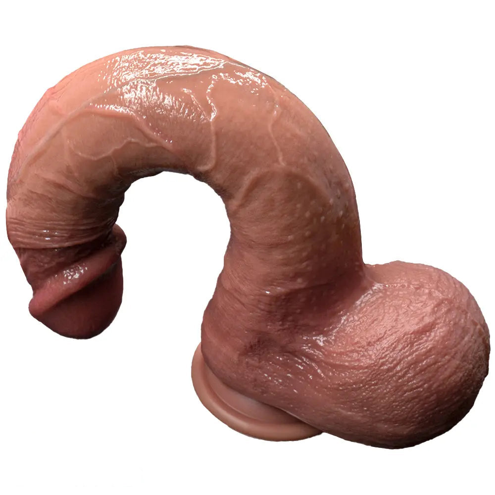 9.84in 11.61in Realistic Curved Silicone Strap on Dildo For Comfortable Love