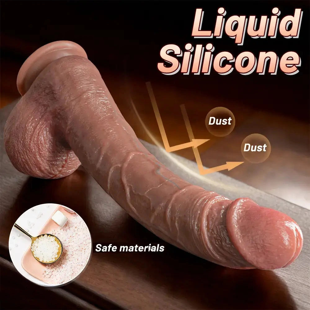 9.84in 11.61in Realistic Curved Silicone Strap on Dildo For Comfortable Love
