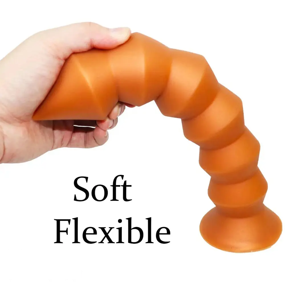 9.84in 11.81in 13.78in Thread Spire Large Soft Anal Butt Plug Dildo