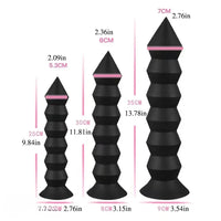 9.84in 11.81in 13.78in Thread Spire Large Soft Anal Butt Plug Dildo