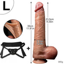 9.84in 11.81in Sliding Skin Penis Strap on Realistic Dildo For Women Men
