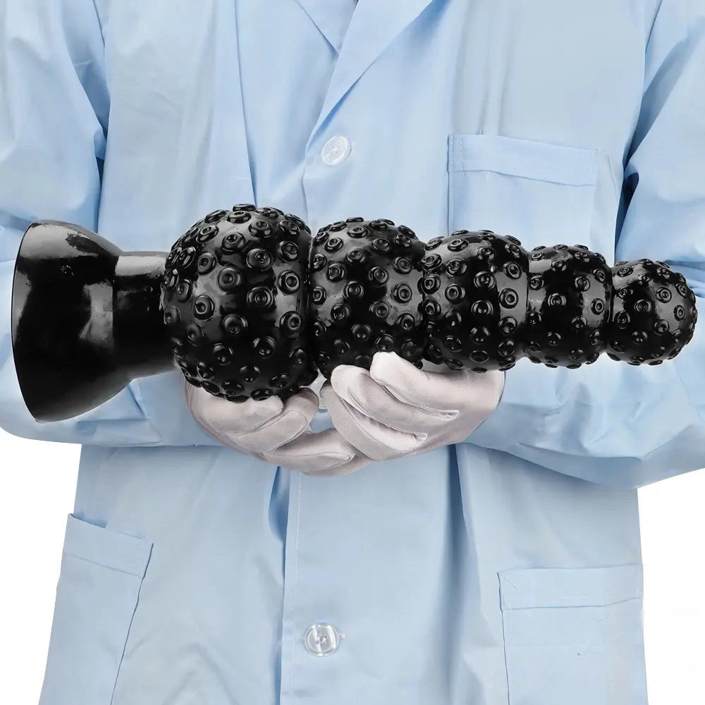 9.84in 13.38in 13.78in 15.74in Big Black Beads Butt Plug Dildo