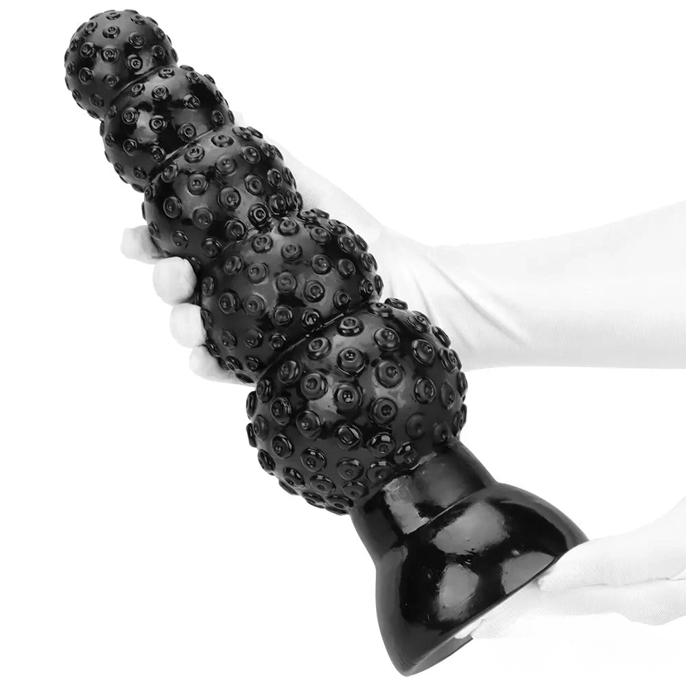 9.84in 13.38in 13.78in 15.74in Big Black Beads Butt Plug Dildo