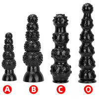 9.84in 13.38in 13.78in 15.74in Big Black Beads Butt Plug Dildo