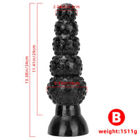 9.84in 13.38in 13.78in 15.74in Big Black Beads Butt Plug Dildo