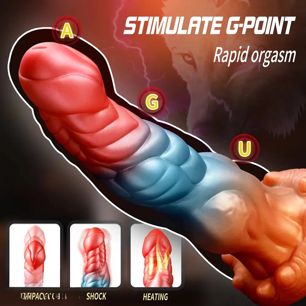 9.84in Automatic Vibrating Telescopic Heating Shock Monster Remote Dildo