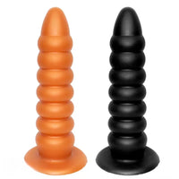 9.84in Big Threads Silicone Anal Dildo Suction Cup Soft Butt Plug