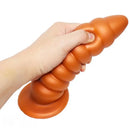 9.84in Big Threads Silicone Anal Dildo Suction Cup Soft Butt Plug