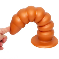 9.84in Big Threads Silicone Anal Dildo Suction Cup Soft Butt Plug