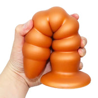 9.84in Big Threads Silicone Anal Dildo Suction Cup Soft Butt Plug