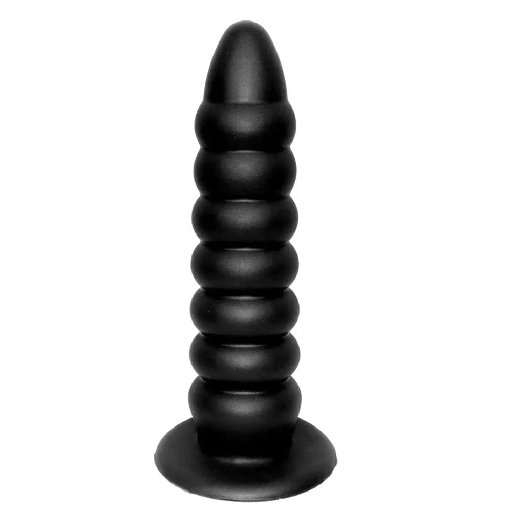 9.84in Big Threads Silicone Anal Dildo Suction Cup Soft Butt Plug
