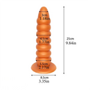 9.84in Big Threads Silicone Anal Dildo Suction Cup Soft Butt Plug