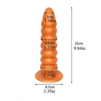 9.84in Big Threads Silicone Anal Dildo Suction Cup Soft Butt Plug