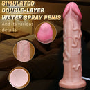 9.84in Double Density Silicone Soft Ejaculating Dildo For Clit Masturbation