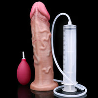 9.84in Double Density Silicone Soft Ejaculating Dildo For Clit Masturbation