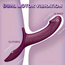 9.84in Dual motor Double-Ended G Spot Vibrator Silicone Strap on Dildo