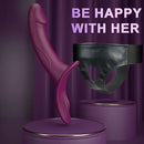 9.84in Dual motor Double-Ended G Spot Vibrator Silicone Strap on Dildo