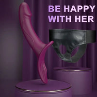 9.84in Dual motor Double-Ended G Spot Vibrator Silicone Strap on Dildo