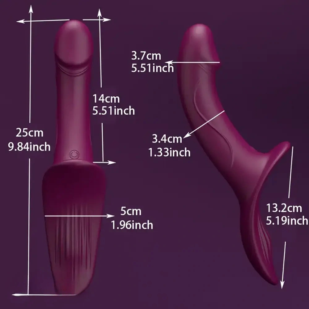 9.84in Dual motor Double-Ended G Spot Vibrator Silicone Strap on Dildo
