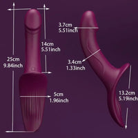 9.84in Dual motor Double-Ended G Spot Vibrator Silicone Strap on Dildo