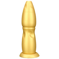 9.84in Gold Soft Liquid Big Silicone Butt Plug Dildo For Females Males
