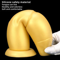 9.84in Gold Soft Liquid Big Silicone Butt Plug Dildo For Females Males