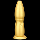 9.84in Gold Soft Liquid Big Silicone Butt Plug Dildo For Females Males