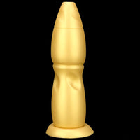 9.84in Gold Soft Liquid Big Silicone Butt Plug Dildo For Females Males