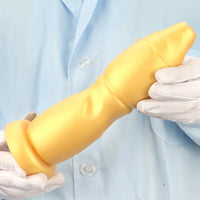 9.84in Gold Soft Liquid Big Silicone Butt Plug Dildo For Females Males