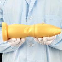 9.84in Gold Soft Liquid Big Silicone Butt Plug Dildo For Females Males