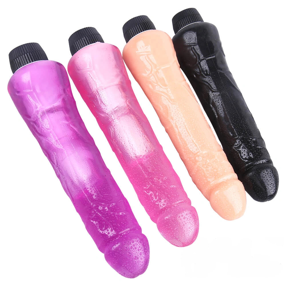 9.84in High Quality TPE Colorful Multi-Frequencies Vibrating Dildo