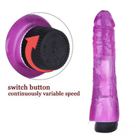 9.84in High Quality TPE Colorful Multi-Frequencies Vibrating Dildo