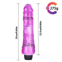 9.84in High Quality TPE Colorful Multi-Frequencies Vibrating Dildo
