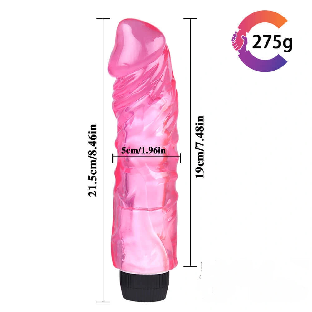 9.84in High Quality TPE Colorful Multi-Frequencies Vibrating Dildo