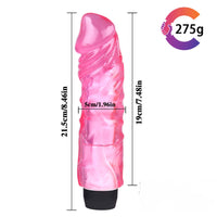 9.84in High Quality TPE Colorful Multi-Frequencies Vibrating Dildo