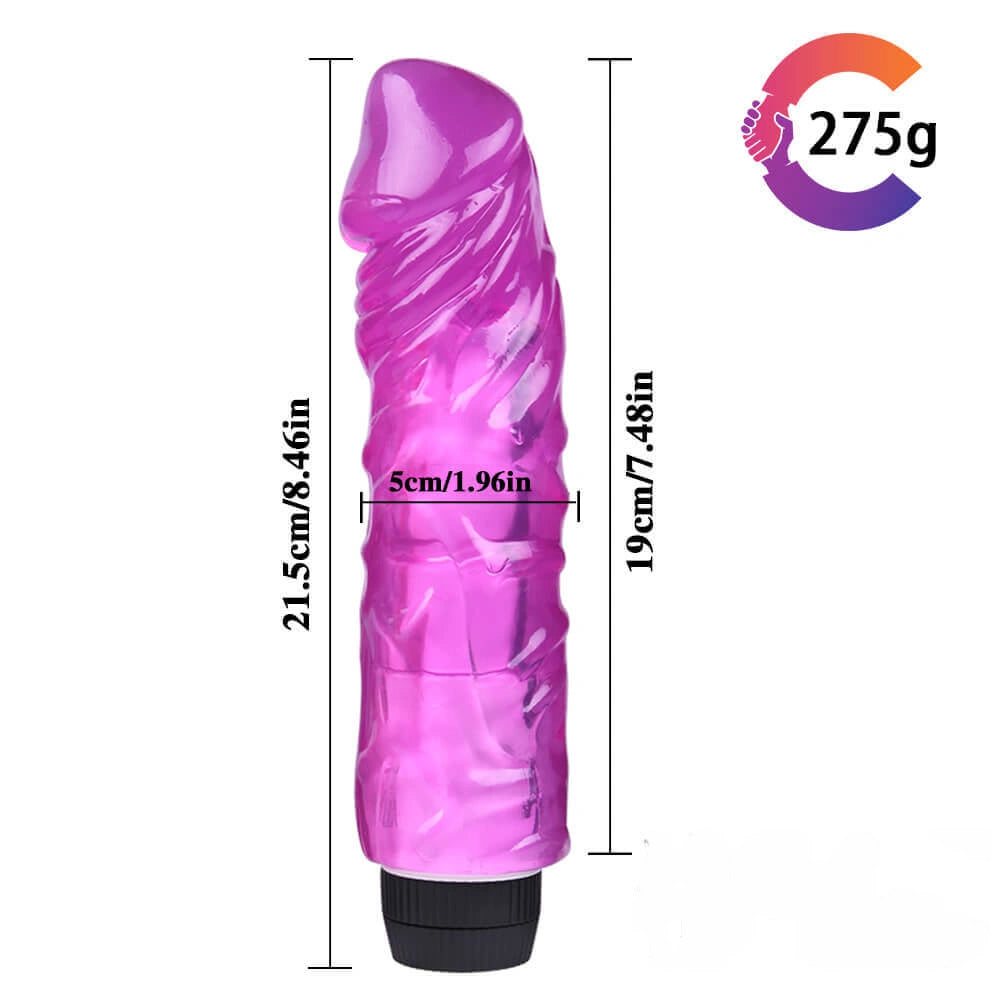 9.84in High Quality TPE Colorful Multi-Frequencies Vibrating Dildo