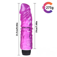 9.84in High Quality TPE Colorful Multi-Frequencies Vibrating Dildo