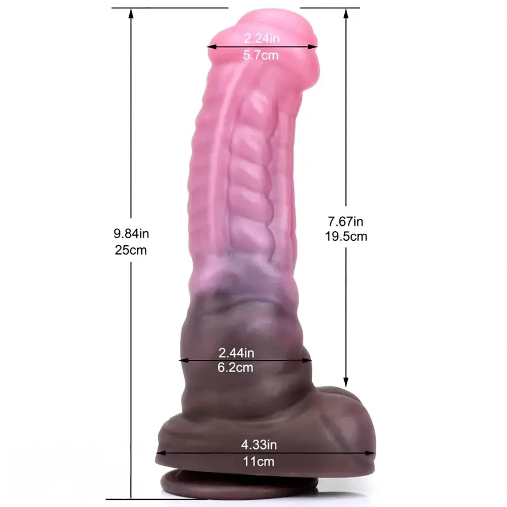 9.84in Horse Cock Silicone Soft Dildo Animal Penis Prostate Sex Toy