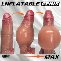 9.84in Inflatable Strap on Big Real Silicone Dildo For Lovers Flirting Sex Toy
