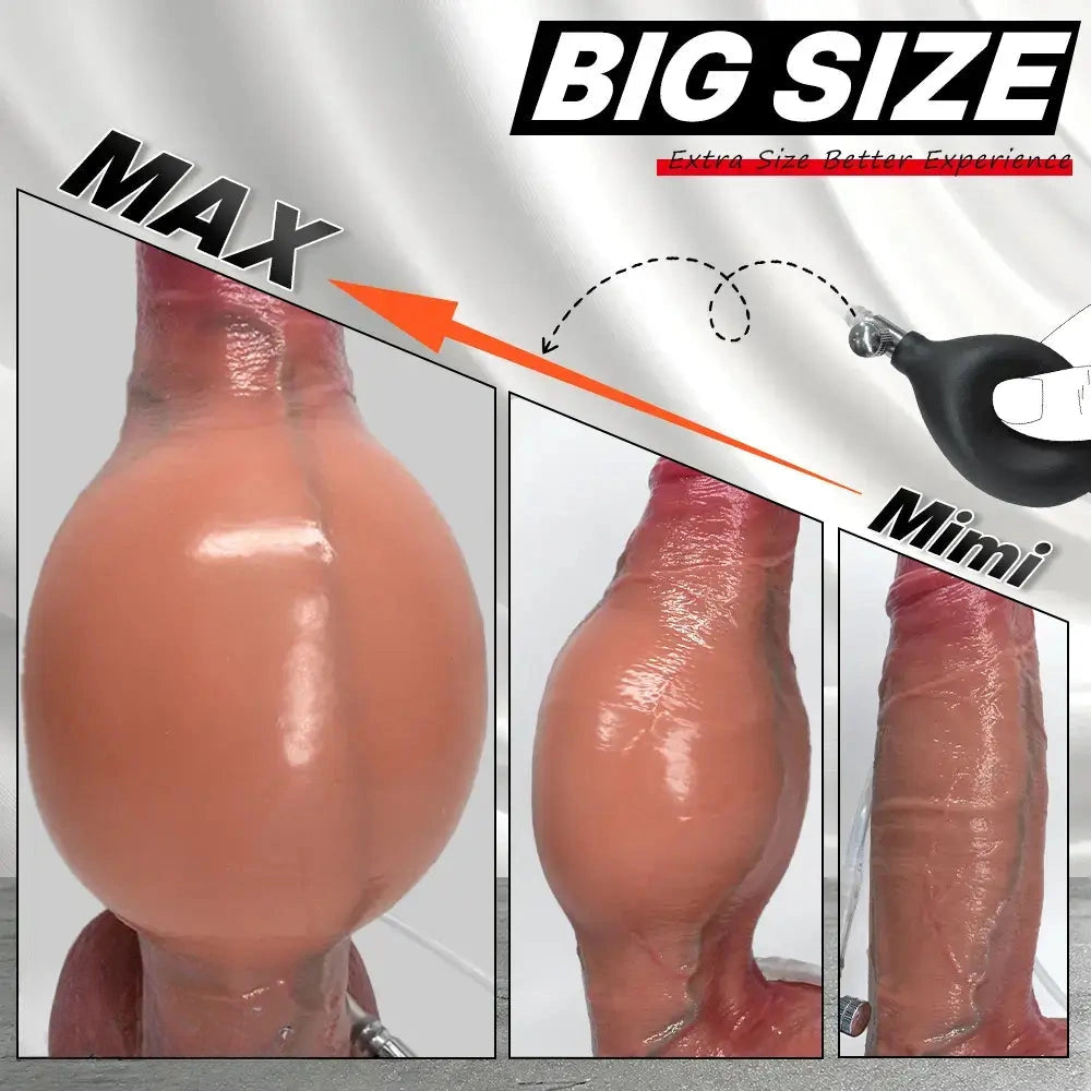 9.84in Inflatable Strap on Big Real Silicone Dildo For Lovers Flirting Sex Toy