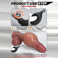 9.84in Inflatable Strap on Big Real Silicone Dildo For Lovers Flirting Sex Toy