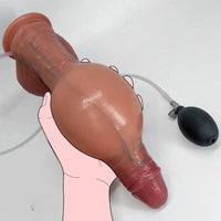 9.84in Inflatable Strap on Big Real Silicone Dildo For Lovers Flirting Sex Toy